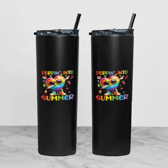 hello teacher Happy day preschool summer student Tumbler With Lid And Straw