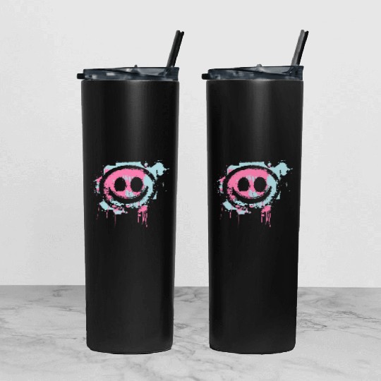 Graffiti Smiley Face - Urban Street Art Tumbler With Lid And Straw