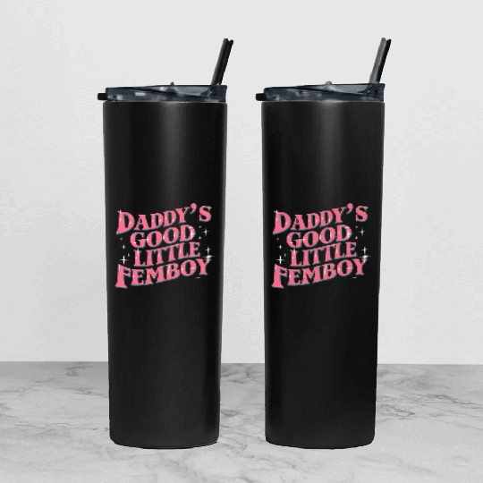 Daddy's Good Little Femboy LGBT Gay Pride Femoby Tumbler With Lid And Straw