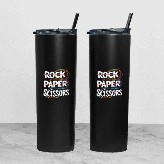 Rock Paper Scissors Lesbian Funny Gay Pride LGBT Tumbler With Lid And Straw