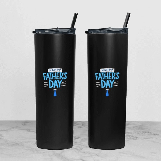 Happy Fathers Day Tumbler With Lid And Straw