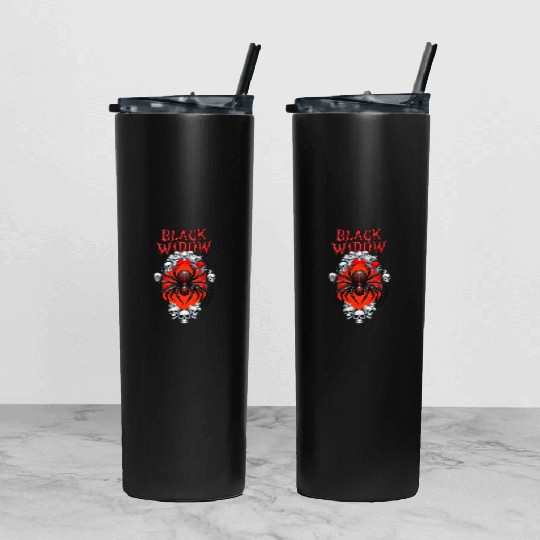 BLACK WIDOW Tumbler With Lid And Straw