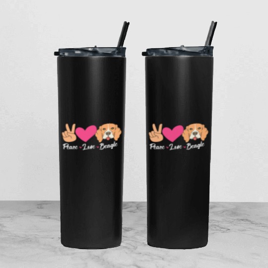 Beagle Dog Mom Mothers Day Peace Love Beagles Tumbler With Lid And Straw