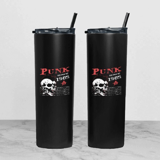 Punks Not Dead, Punk Since 1985, 39 Years Old and Tumbler With Lid And Straw