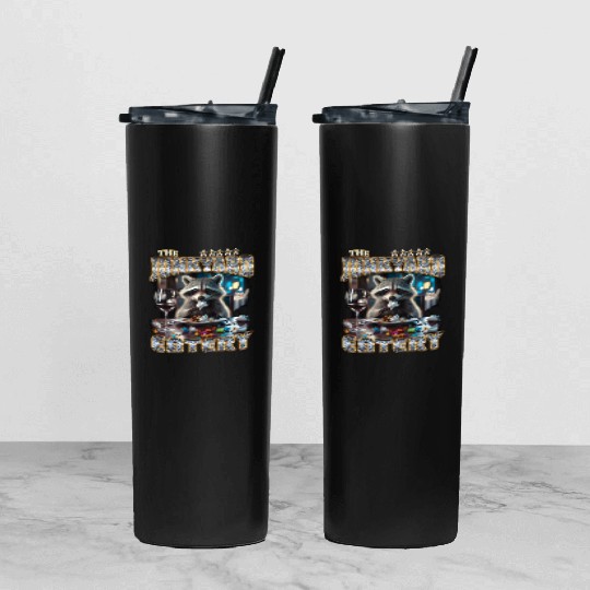 The Junkyard Eatery Funny Raccoon Bootleg Tumbler With Lid And Straw