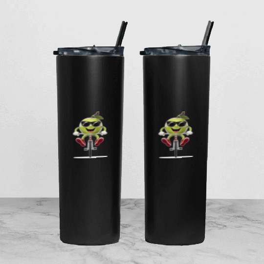 Guava Cycling On Bike Realistic Tumbler With Lid And Straw