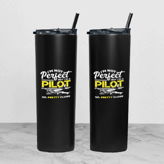 Pilots Saying Tumbler With Lid And Straw