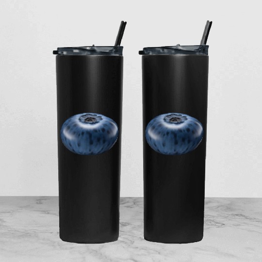 Blueberry Realistic Tumbler With Lid And Straw