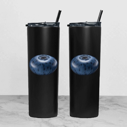 Blueberry Realistic Tumbler With Lid And Straw
