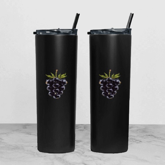 Blackberry Realistic Tumbler With Lid And Straw