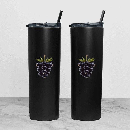 Blackberry Realistic Tumbler With Lid And Straw