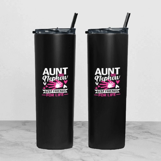 aunt and nephew best friends for life Tumbler With Lid And Straw