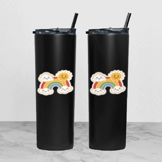 Rainbow Bright Tumbler With Lid And Straw