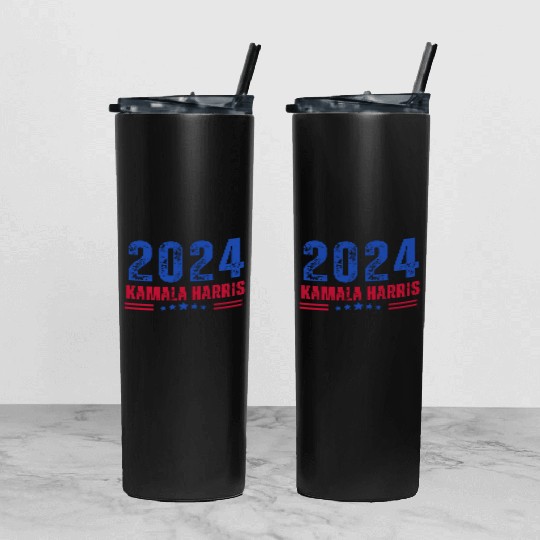 Kamala Harris 2024: The First Woman President Tumbler With Lid And Straw
