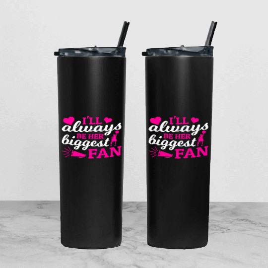 Always Her Fan Cheer Mom Cheerleading Mother's Day Tumbler With Lid And Straw