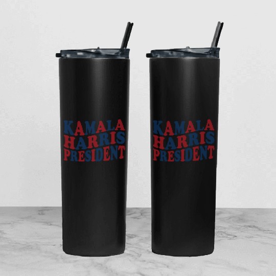 Kamala Harris president reteo Tumbler With Lid And Straw