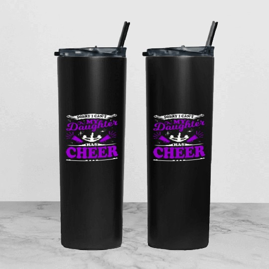 My Daughter Cheer Mom Cheerleading Mother's Day Tumbler With Lid And Straw