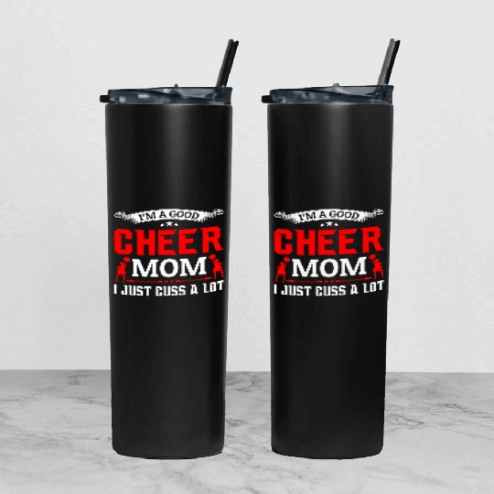A Good Cheer Mom Cheerleading Mommy Mother's Day Tumbler With Lid And Straw