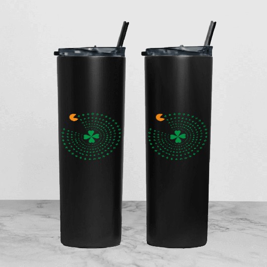 St Patrick Pacman Tumbler With Lid And Straw