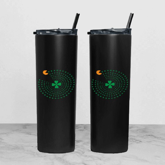 St Patrick Pacman Tumbler With Lid And Straw