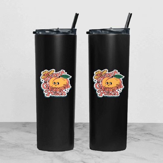 Sweet as a Georgia Peach Sticker.t-shits Tumbler With Lid And Straw