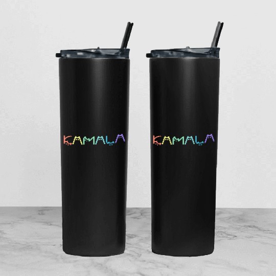 Kamala Harris Cat Rainbow Funny Election 2024 Tumbler With Lid And Straw