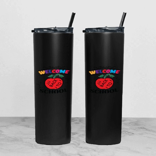 welcome back to school Tumbler With Lid And Straw
