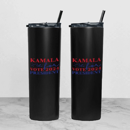 Kamala Harris 2024 for President Vote Tim Walz Tumbler With Lid And Straw