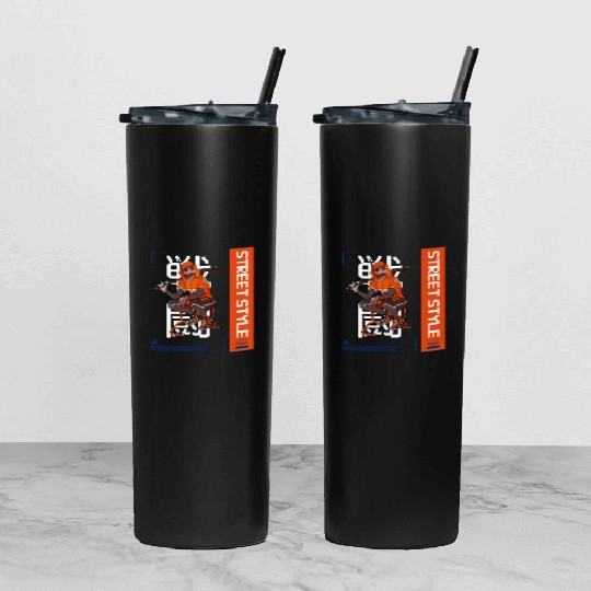 Street Style Tumbler With Lid And Straw, Urban Hip Hop Fashion
