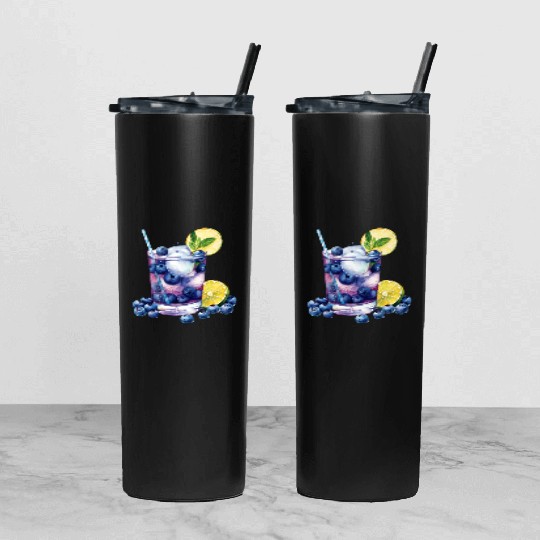 Blueberry Lemon Cocktail Tumbler With Lid And Straw