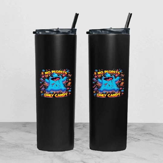 No Regrets Only Candy Tumbler With Lid And Straw