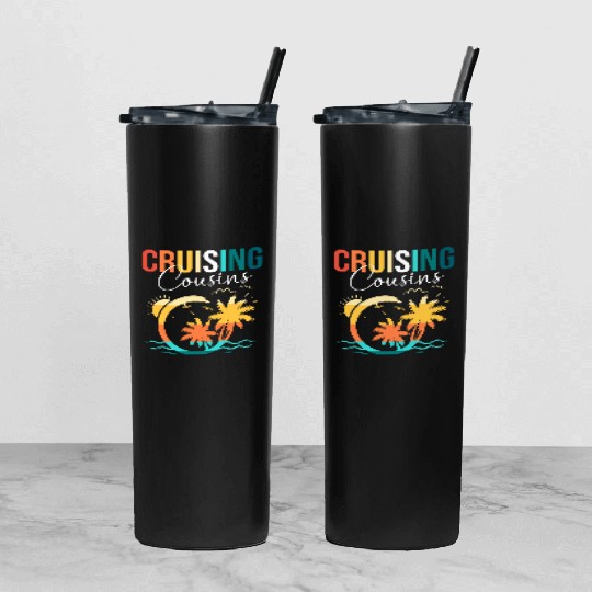 Family Cruise Mediterranean Cruising Cousins Tumbler With Lid And Straw