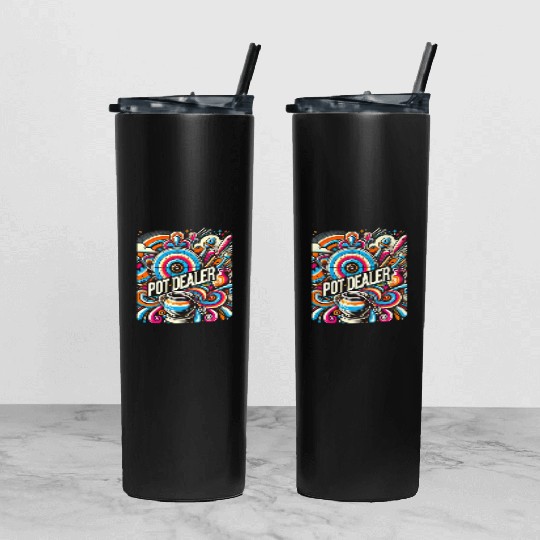 Pot Dealer (Psychedelic) Tumbler With Lid And Straw