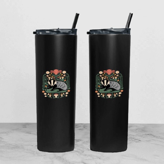 Cottagecore Badge and Mushrooms Harmony Tumbler With Lid And Straw