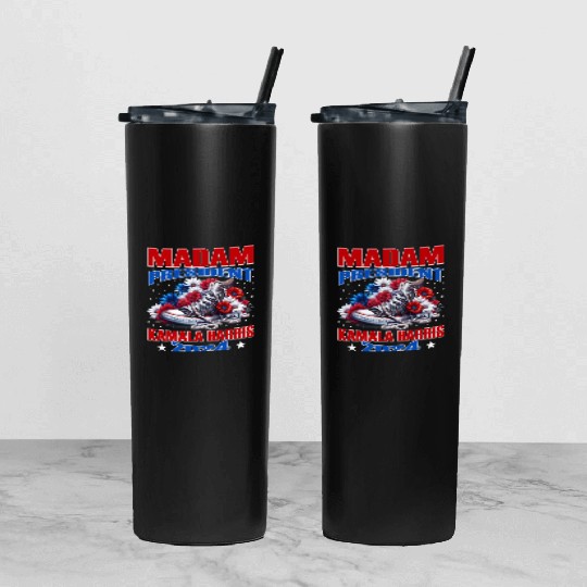 MADAM PRESIDENT KAMALA HARRIS ELECTIONS 2024 Tumbler With Lid And Straw