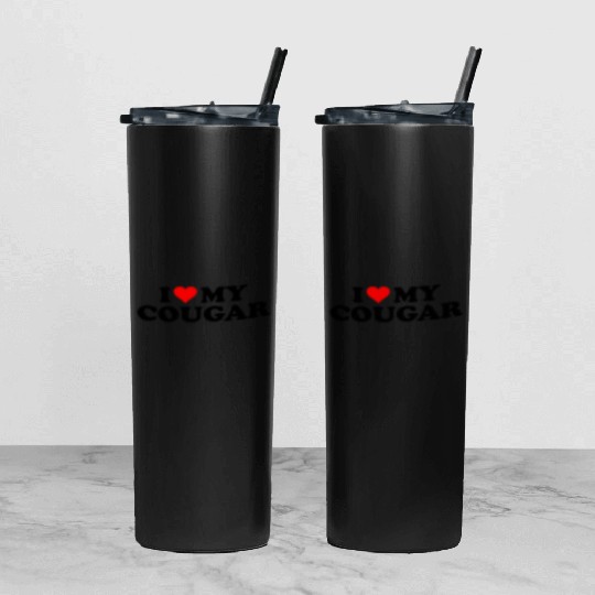 I Love Cougars Cougar Humor Valentine's Day 3WH1 Tumbler With Lid And Straw