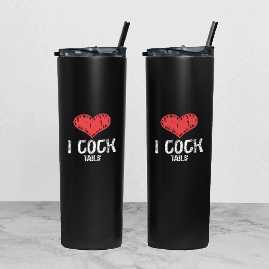 Funny I Love Cocktails 4 Tumbler With Lid And Straw