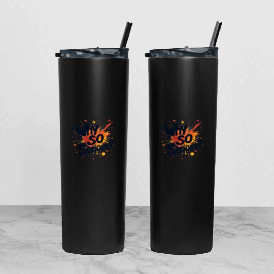 Why So Serious Chaotic Abstract Art Tumbler With Lid And Straw