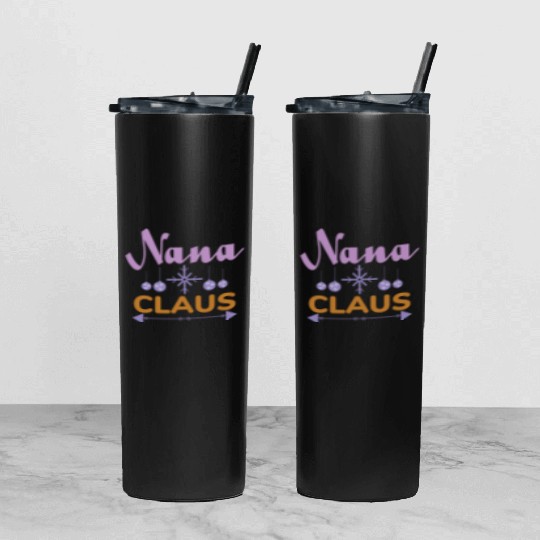 Nana Claus Tumbler With Lid And Straw