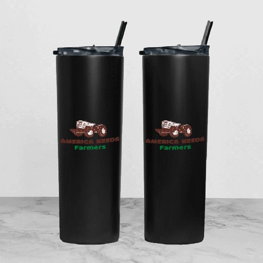 America Needs Farmers Tumbler With Lid And Straw