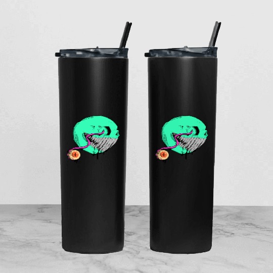 Cringe Zombie Pac Man Tumbler With Lid And Straw
