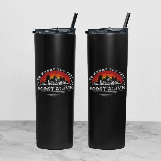 Mountaineering Peak Goal Tumbler With Lid And Straw