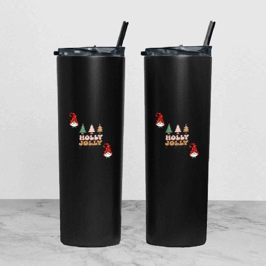 Holly Jolly Vibes Tumbler With Lid And Straw