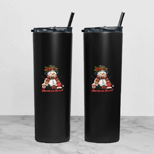 Snowman Christmas Family Gathering Tumbler With Lid And Straw