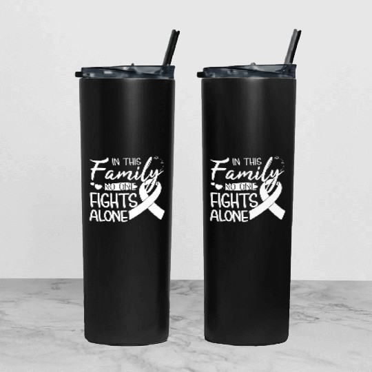 No one fights alone Lung Cancer Awareness Month Tumbler With Lid And Straw
