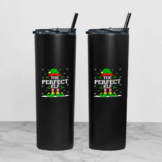 The Perfect Elf Christmas Tumbler With Lid And Straw