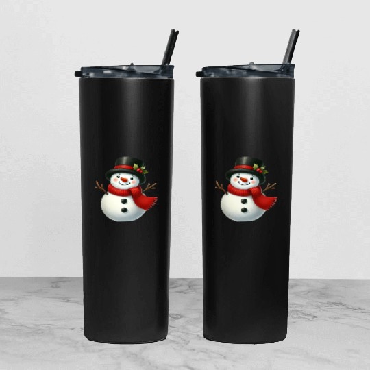 Snowman Christmas, Cute Christmas, Christmas Tumbler With Lid And Straw