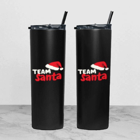 Team Santa Santa Claus Christmas Santa Claus Tumbler With Lid And Straw