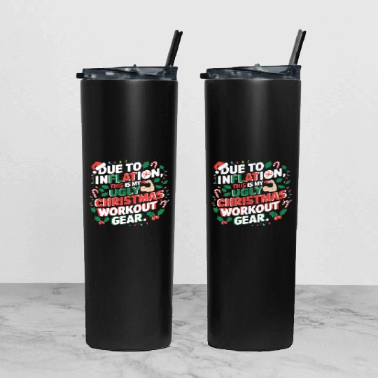 Inflation-Proof Christmas Workout Tumbler With Lid And Straw