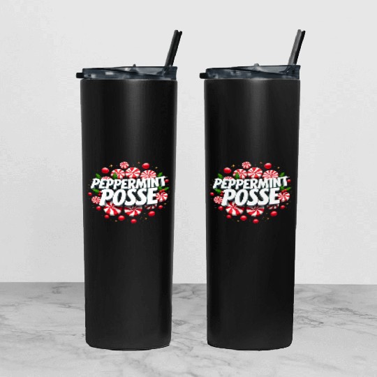 Peppermint Posse Tumbler With Lid And Straw